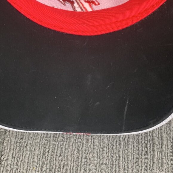 Stoops Freightliner Baseball Hat Cap Mens OSFA Red Black Tread Faux Suede Brim - Picture 13 of 16